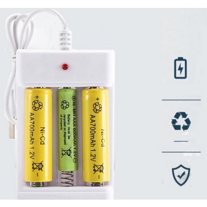 Desktop Charger Baterai Isi Ulang 3 Slot A2 A3 AA AAA Rechargeable