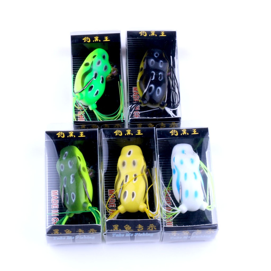 HENGJIA 5Pcs/Set soft frog Umpan Pancing Bentuk Katak Bahan Lembut fishing lure memancing peralatan