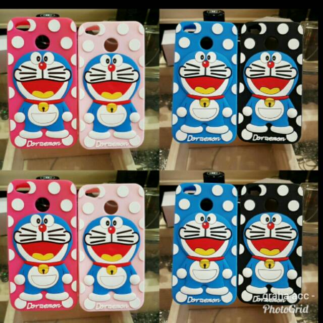 OPPO F5 CASE 3D POLKADOT DORAEMON