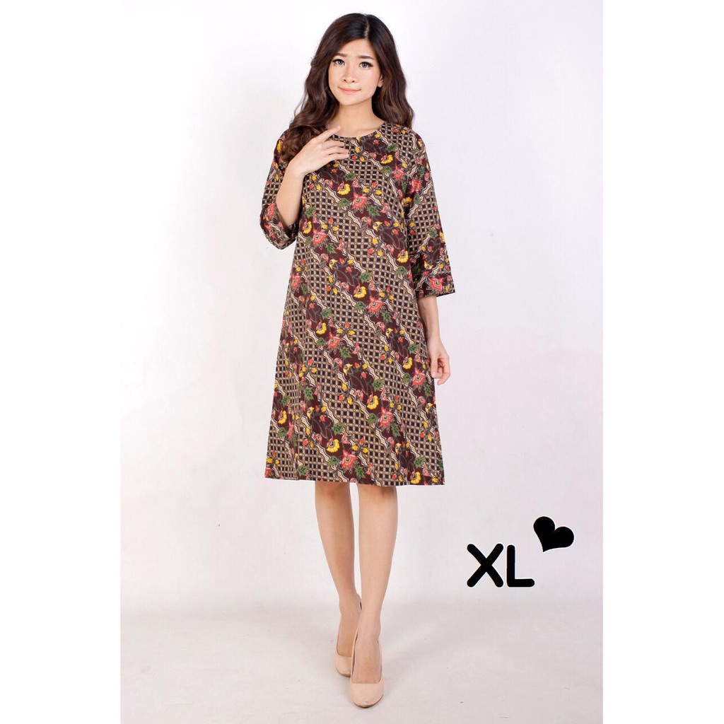 Damai fashion jakarta - baju DRESS wanita BATIK JAVA - konveksi murah tanah abang