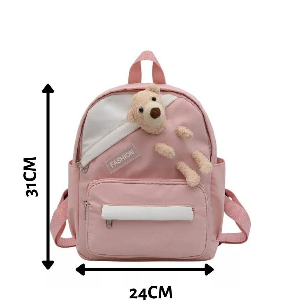 TAS RANSEL SEKOLAH ANAK LAKI DAN PEREMPUAN / RANSEL BACKPACK CEWEK COWOK TAS FASHION MODEL BONEKA TEDDY BEAR S-80016