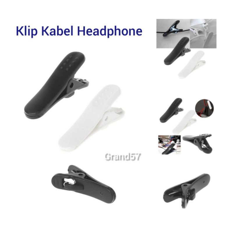 Klip penjepit kabel headphone headset earphone kerah baju lavalier klip cord kabel clip penjepit
