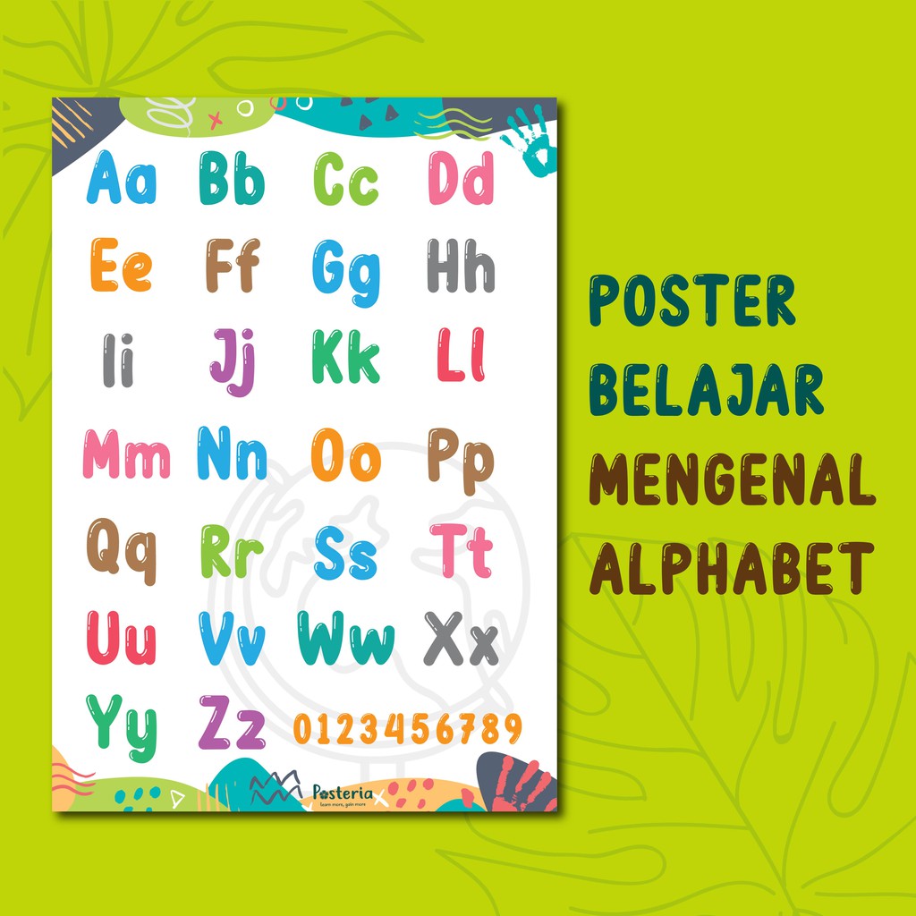 Jual [PREMIUM] POSTER EDUKASI ANAK TK PAUD – BELAJAR MENGENAL HURUF ABC