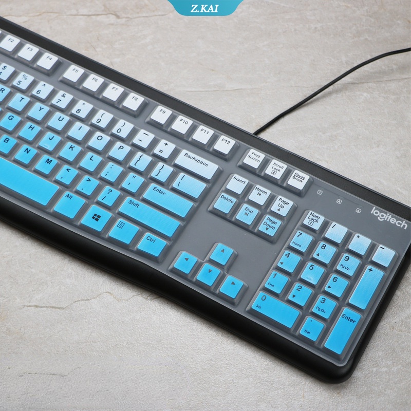 Case Pelindung Keyboard Alfabet Inggris Bahan Silikon Tahan Air Untuk Logitech Mk120 K120