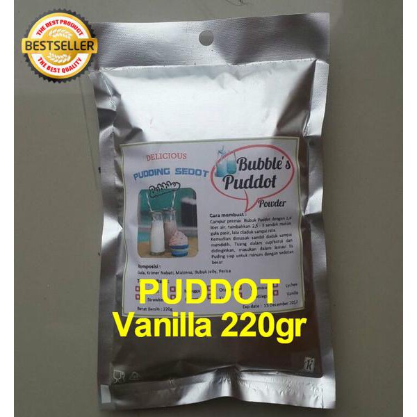 

VANILLA Bubble's Frizco Puddot Premix Pudding Sedot 220gr,Bubuk Powder Puddot