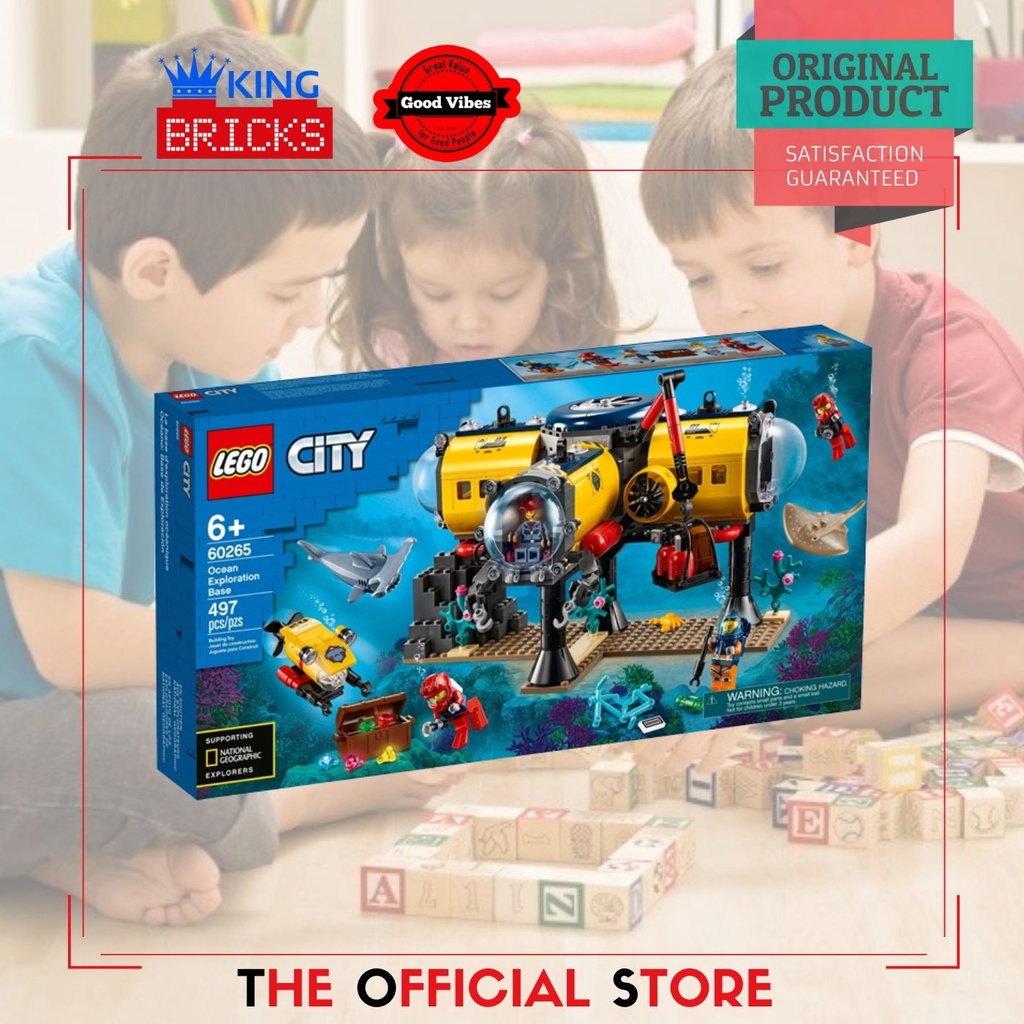 LEGO Original CITY 60265 Ocean Exploration Base - Mainan Anak Edukasi Lego Kapal Selam Lego Kreatif