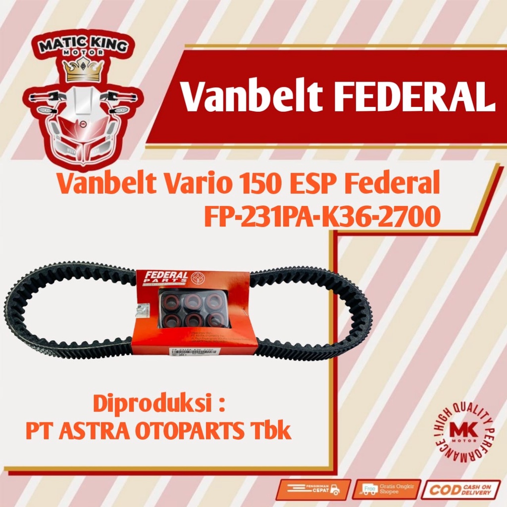 Vanbelt v belt van belt fanbelt kit set assy roller Vario 110 125 150 karbu injeksi Bohlam  ESP LED FEDERAL ASTRA OTOPARTS