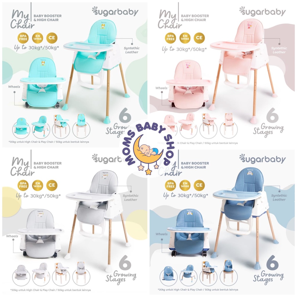 MOMS_ Sugarbaby MY CHAIR // FUN CHAIR (Baby Booster &amp; High Chair) : 6 Growing Stages Kursi Makan Bayi