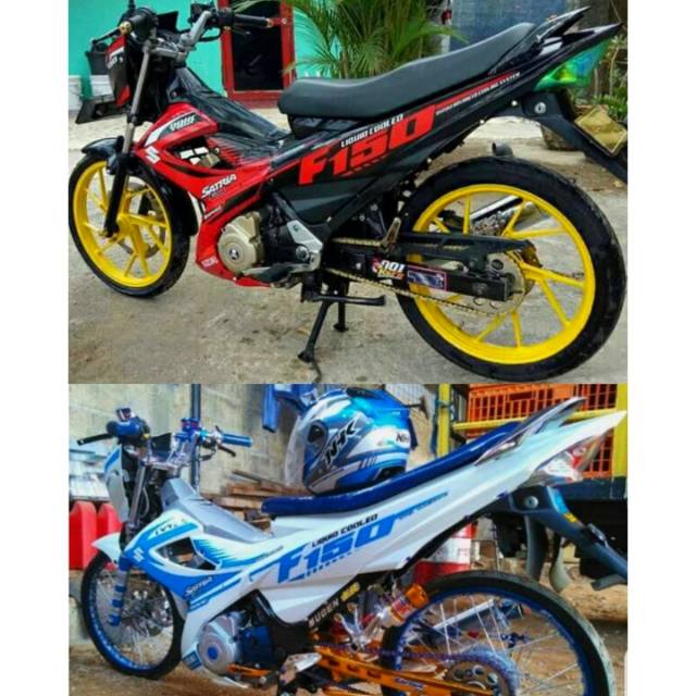 Striping Satria Fu / F 150 New Facelift 2013 2014 2015 Variasi Sticker Stiker Skotlet Motor Lis List