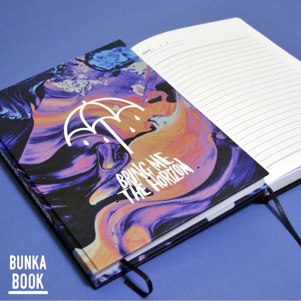 

Note Book Hardcover Musik Bring Me the Horizon Ukuran A5 Jurnal Agenda Planner Gift Couple