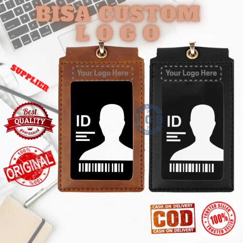 

Name Tag Id Card Holder Kulit Custom Gantungan Lanyard Nama Souvenir Kantor Aneka Warna Magnet