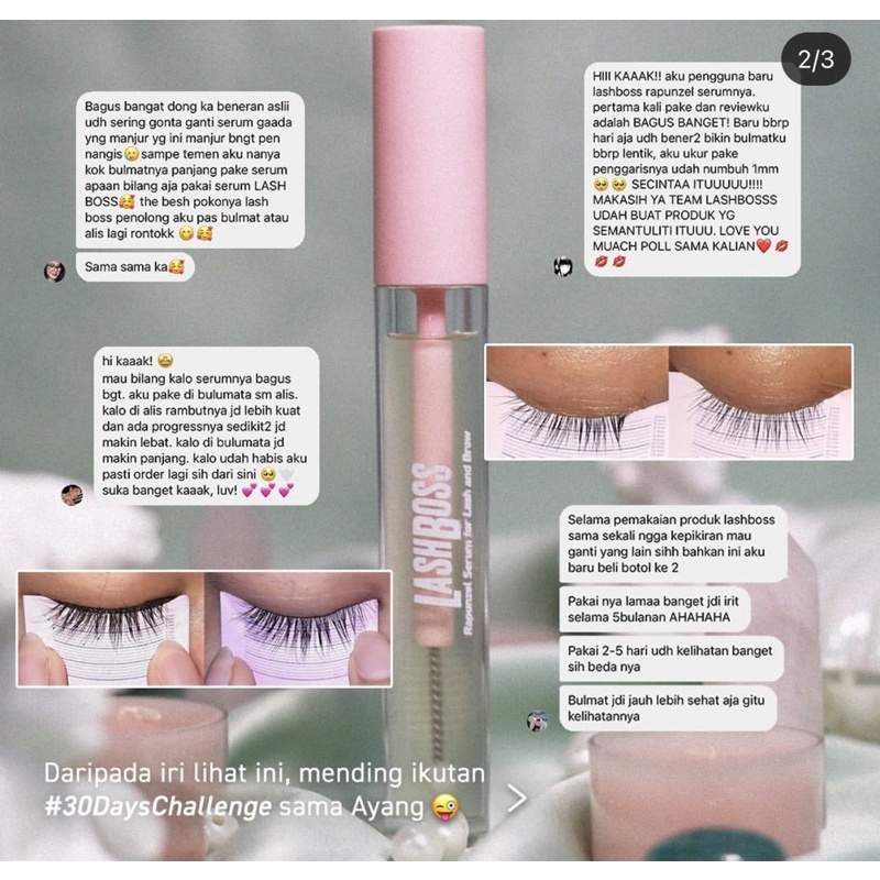 FREE GIFT LASH BOSS rapunzel serum bulu mata alis memanjangkan menebalkan menghitamkan murah bpom lash and brow lashboss bulu mata alis