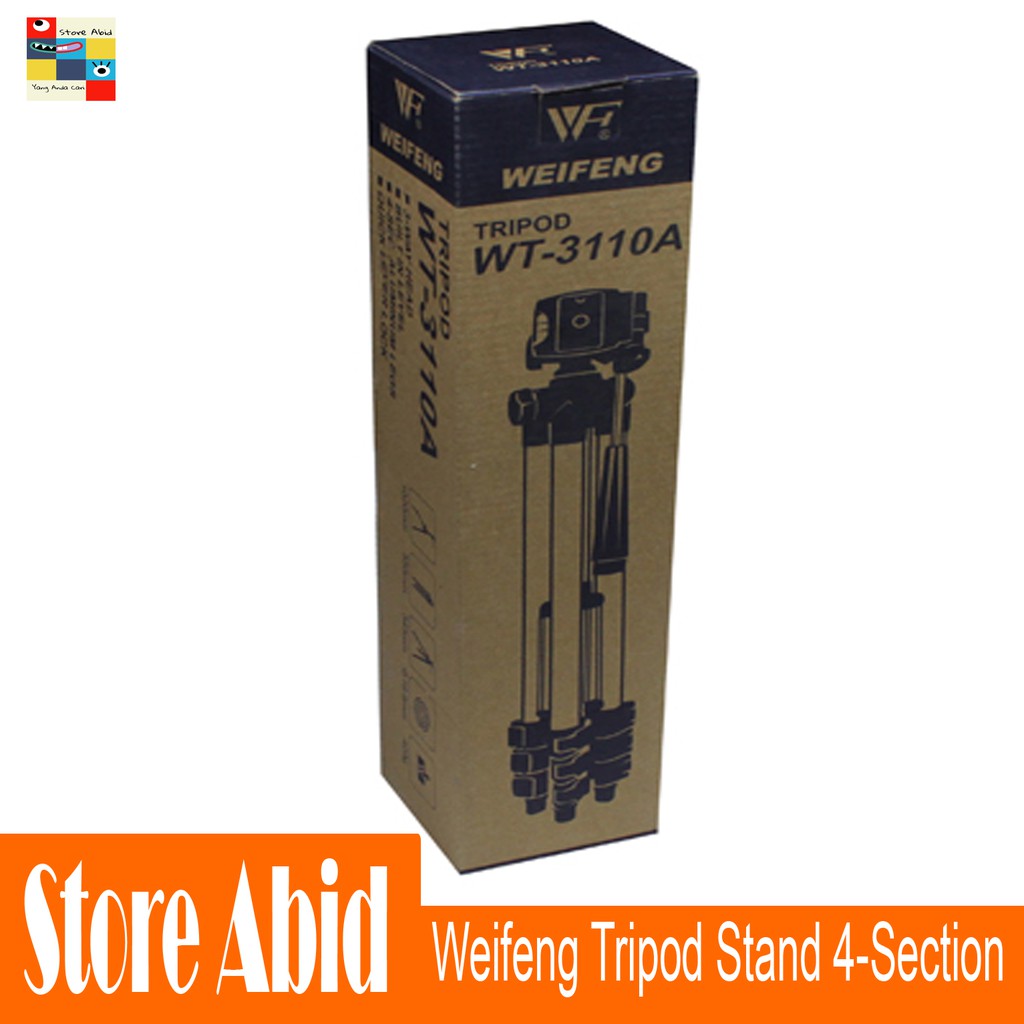 Weifeng Tripod Stand 4-Section Aluminium with Brace- WT-3110A Original