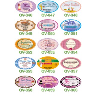 Sticker stiker  label toko produk makanan  salad  buah 