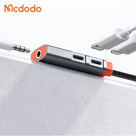 Mcdodo Adapter Audio Converter Iphone 3in1 Dual Lightning +Jack CA-095