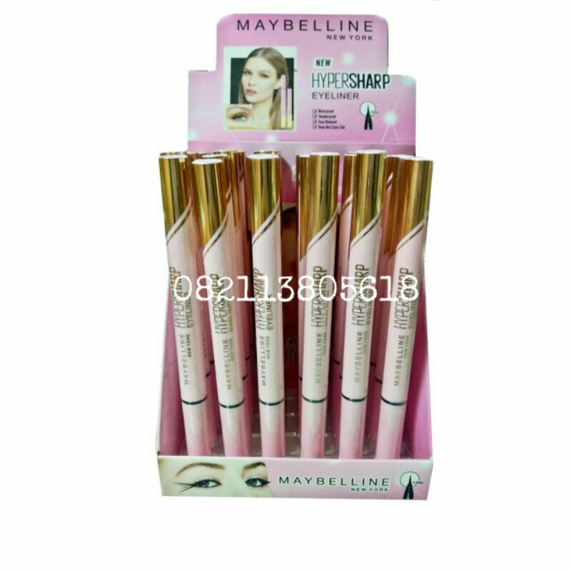 [ PERBOX ] EYELINER SPIDOL MAYBELLINE EXTRA HEAVY VOLUM EXPRESS DAZZLING BLACK KUNING