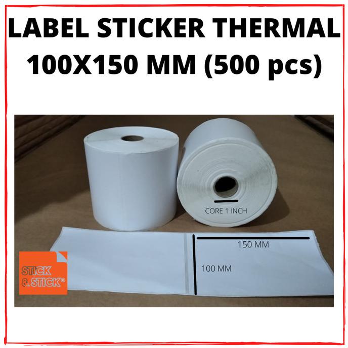 

BOLEH DROPSHIP Label Sticker Thermal Barcode 100x150 mm 500 pcs Core 1 inch