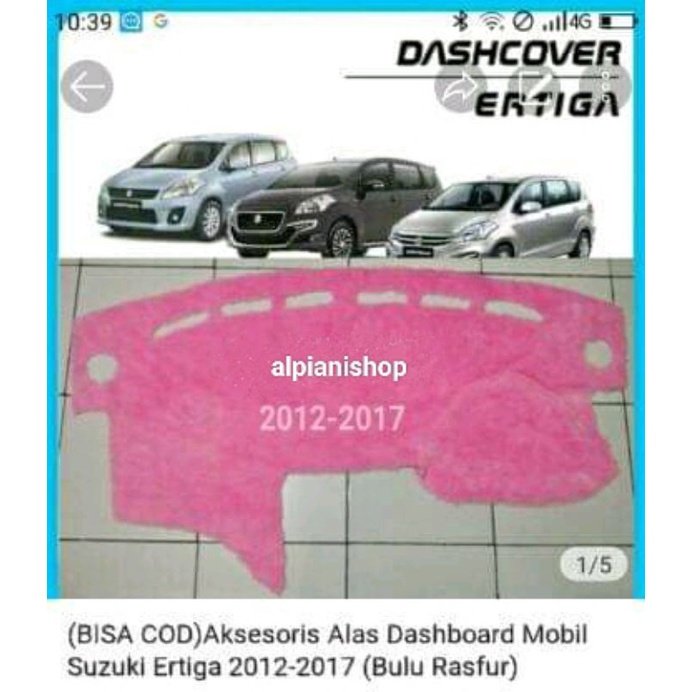 (BISA COD)Aksesoris Alas Dashboard Mobil Suzuki Ertiga 2012-2017 (Bulu Rasfur)