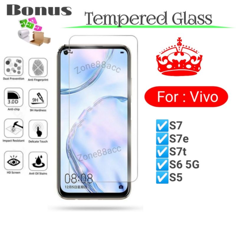 Antigores Tempered Glass Screen Guard protector Vivo S7 S7e S7t S6 S5 TG Bening Antiblue Spy Blue light Full Garskin Lensa Lens Pelindung Layar 9D