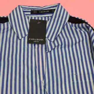  KEMEJA  ZARA  STRIPE LIST Atasan Wanita  Murah Kemeja  Kantor 