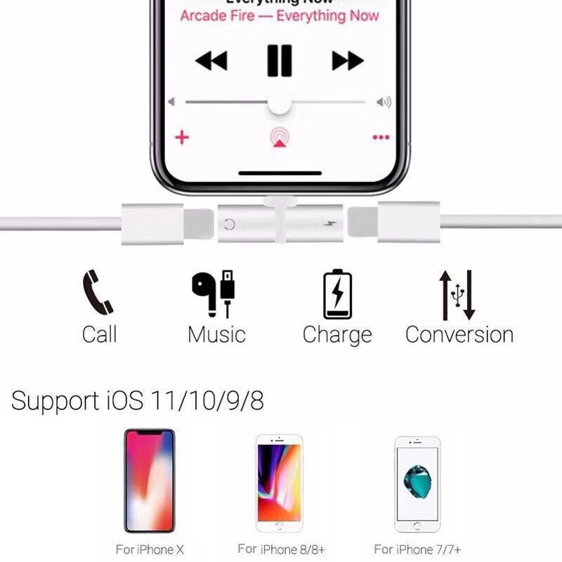 Kabel Data / Charger 2 In 1 Untuk Iphone 11 11pro 6 S 6 Plus 7 Plus 8 Plus Xr Xsmax