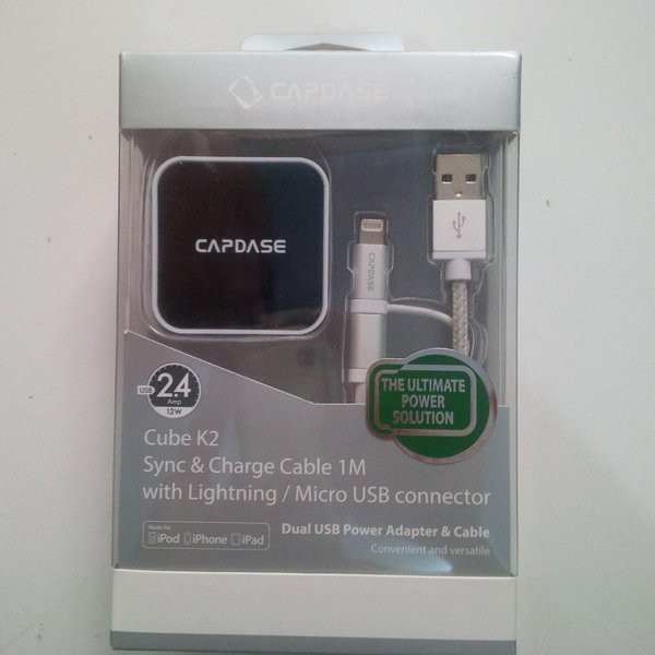 [TERMURAH] Capdase Dual USB Cube K   2 2,4 Amp + L-Pin Lightning / With