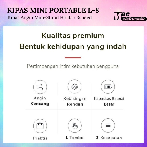 KIPAS ANGIN MEJA MINI DAN STAND HP TYPE L8