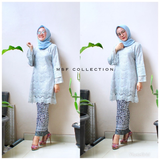 keyza midi tunik/brukat/rok plisket