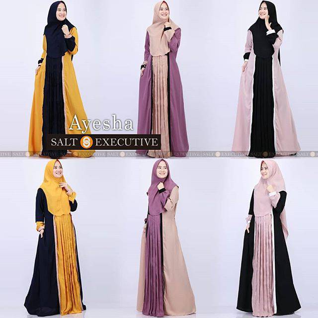 ORIGINAL Gamis Syari Ayesha by Salt Executive / gamis casual busui realpic 100% ORI