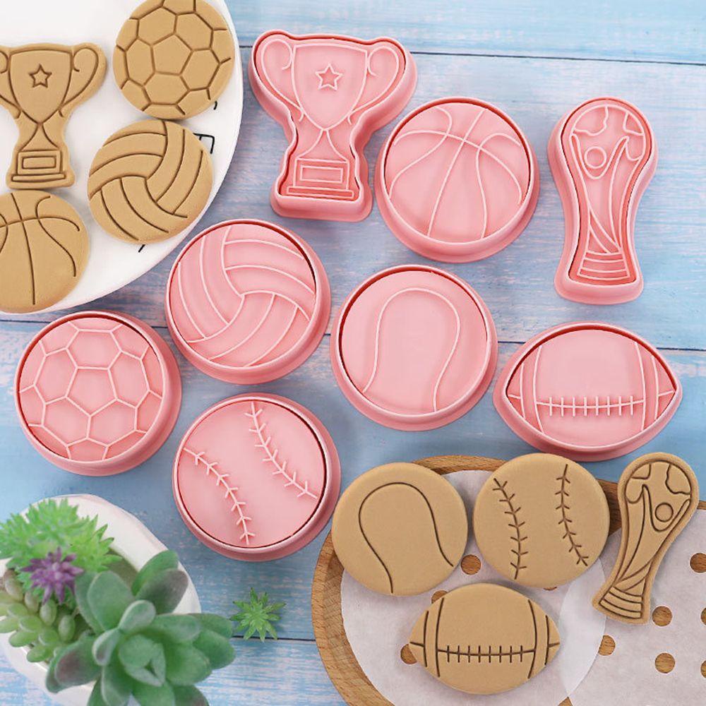 Solighter 8pcs/set Cetakan Biskuit Makanan Fondant Sepak Bola Cetakan Kue Plastik