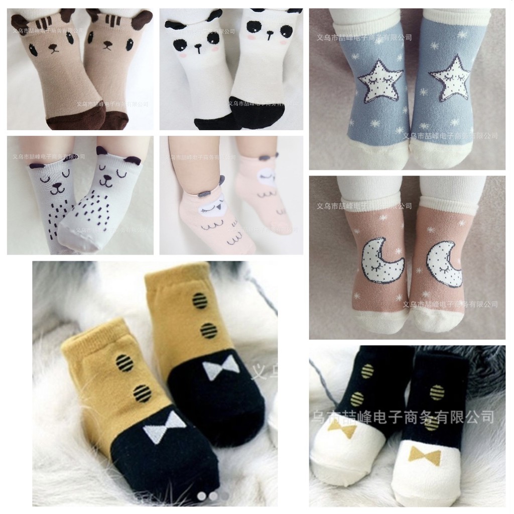 Kaos Kaki Korea Bayi Moon Star Tuxedo Ear 3D Import Lucu VC CBKS