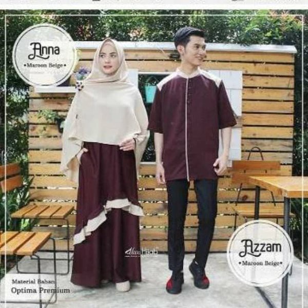 Ana Set Couple - Baju Muslim Pasangan Wanita dan Pria - Kaftan Baju Lebaran Pasangan Muslimah