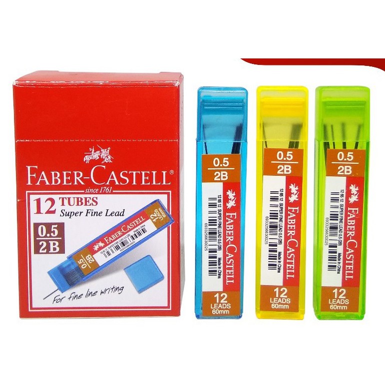 

REFILL PENSIL SUPERFINE 0.5 MM 2B ISI 12 FABER CASTELL ECO // REFILL PENSIL MECHANIC