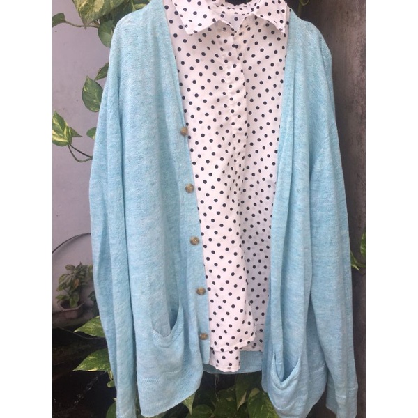 CARDIGAN RAJUT WANITA MERISSA OUTER CARDI-Biru muda
