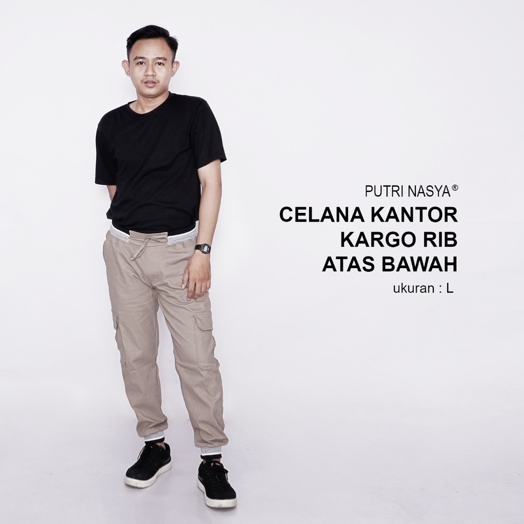 Celana Kerja Big Size Kargo Kantor Pria / Celana Jumbo Formal Kantor Bahan Katun / Celana Chino Jumbo Seragam Moca Capucino Cream Hitam Abu Navy Army Dark Brown / Celana Model Terbaru Bigsize S-M-L-XL-2L-3L Kekinian Trendy Kombinasi Big Keren