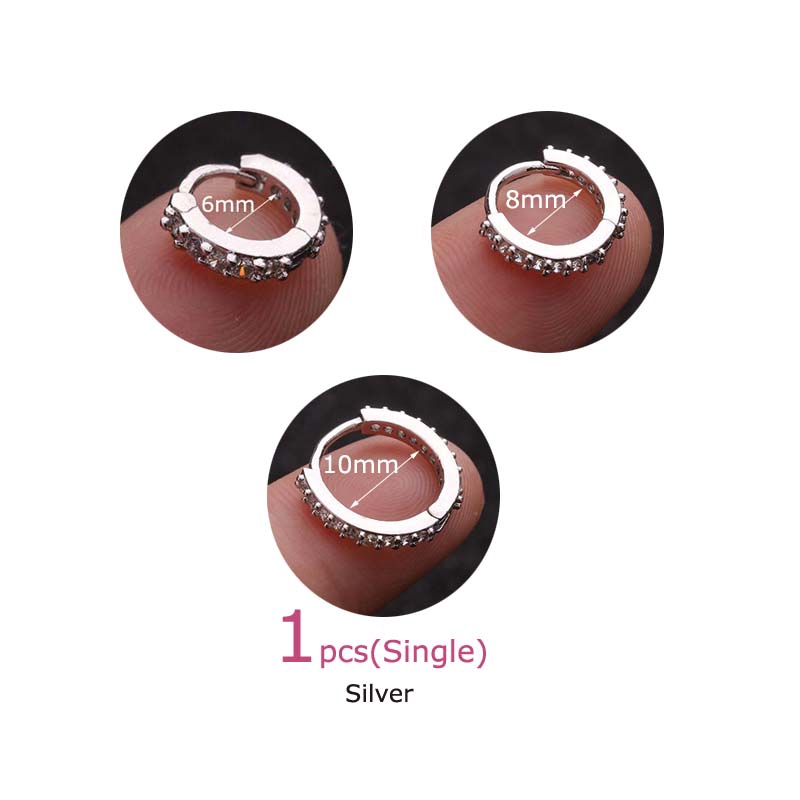 1pcs Anting Hoop Mini Tragus Rook Lobe Auricle Helix Piercing 6mm 8mm 10mm
