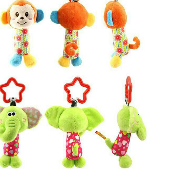 ➺ Mainan gantung untuk stroller bayi / mainan bayi rattle / boneka bunyi - A - Dog ℗