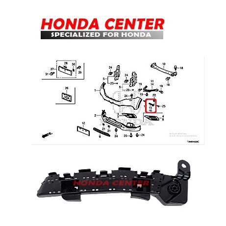 Breket braker bracket bumper bemper depan crv rm gen4 2012 2013 2014 2015 2016 2017