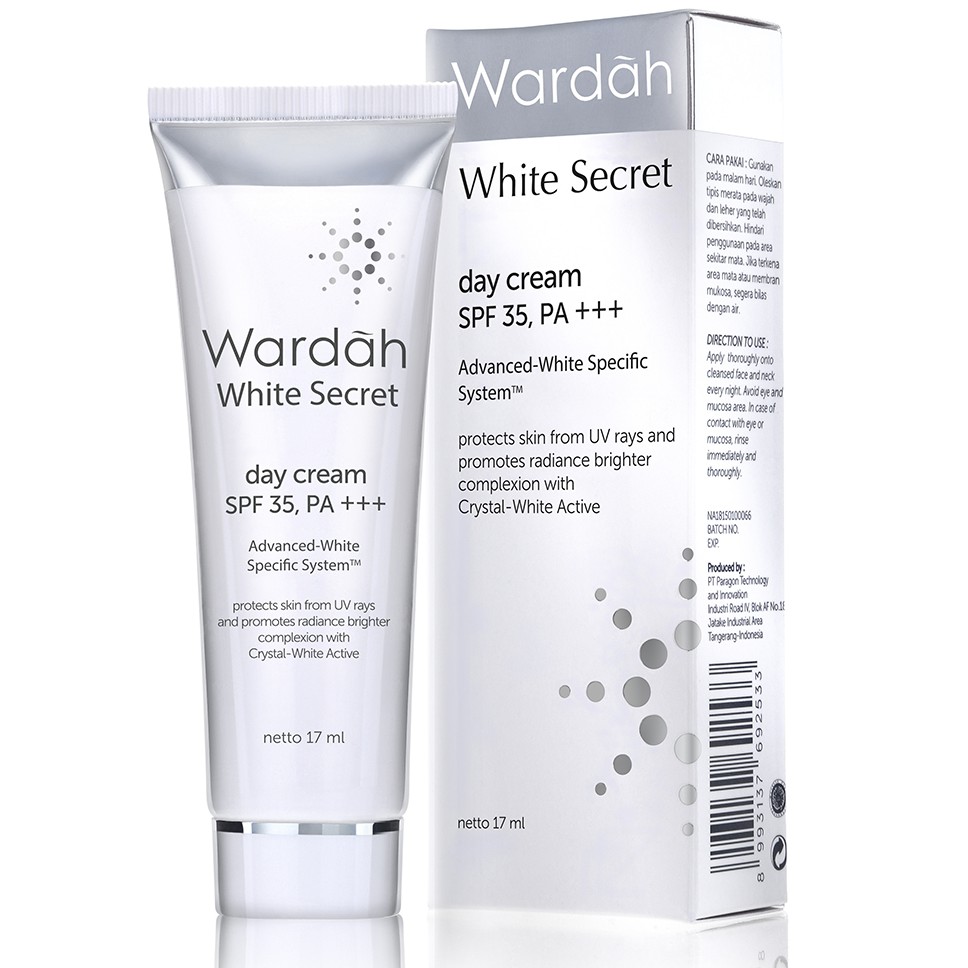 WARDAH White Secret Day Cream Tube 17ml | Shopee Indonesia