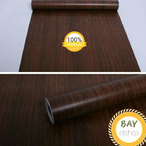 Limited Wallpaper Sticker Dinding Elegan Motif Kayu Serat Coklat //10M X 45Cm Terlaris