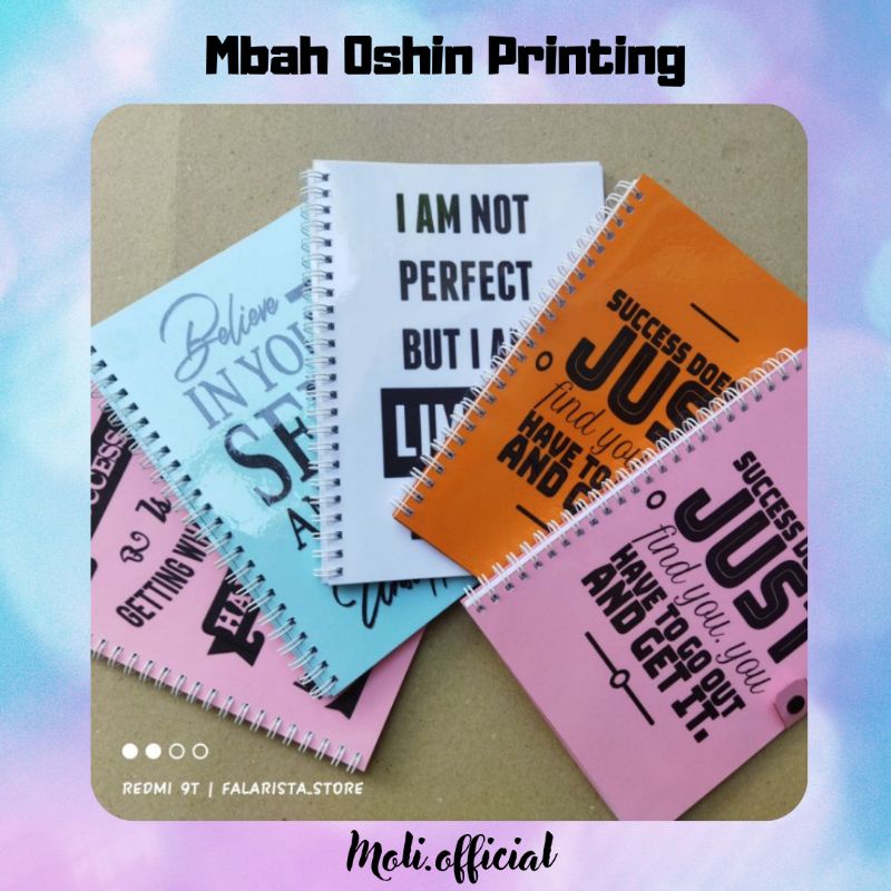 

(NEW DESAIN) Notebook Spiral A5 Kancing spesial plain edition cover Motivasi Free Pulpen Cantik