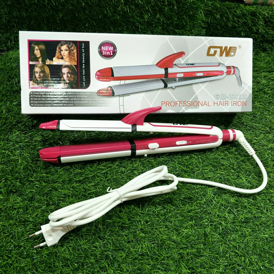 TARABABYSTORE-CATOK RAMBUT GW 3303 4 IN 1 GW-3303 / Catok curly / Catokan