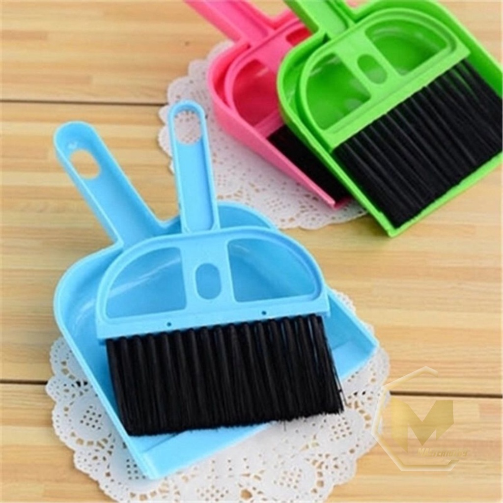 RT66 sapu dan pengki set mini dustpan serok cikrak kecil kebersihan karpet mobil meja laptop MA2733