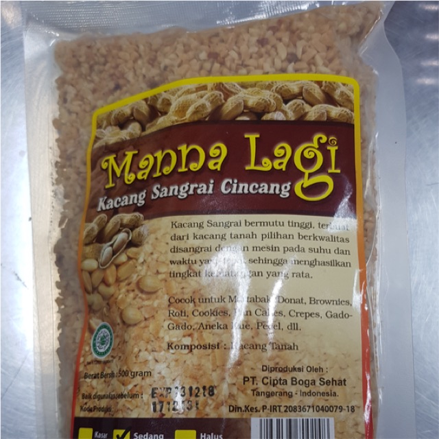 

Kacang tanah sangrai/cincang kasar MANALAGI 500gr