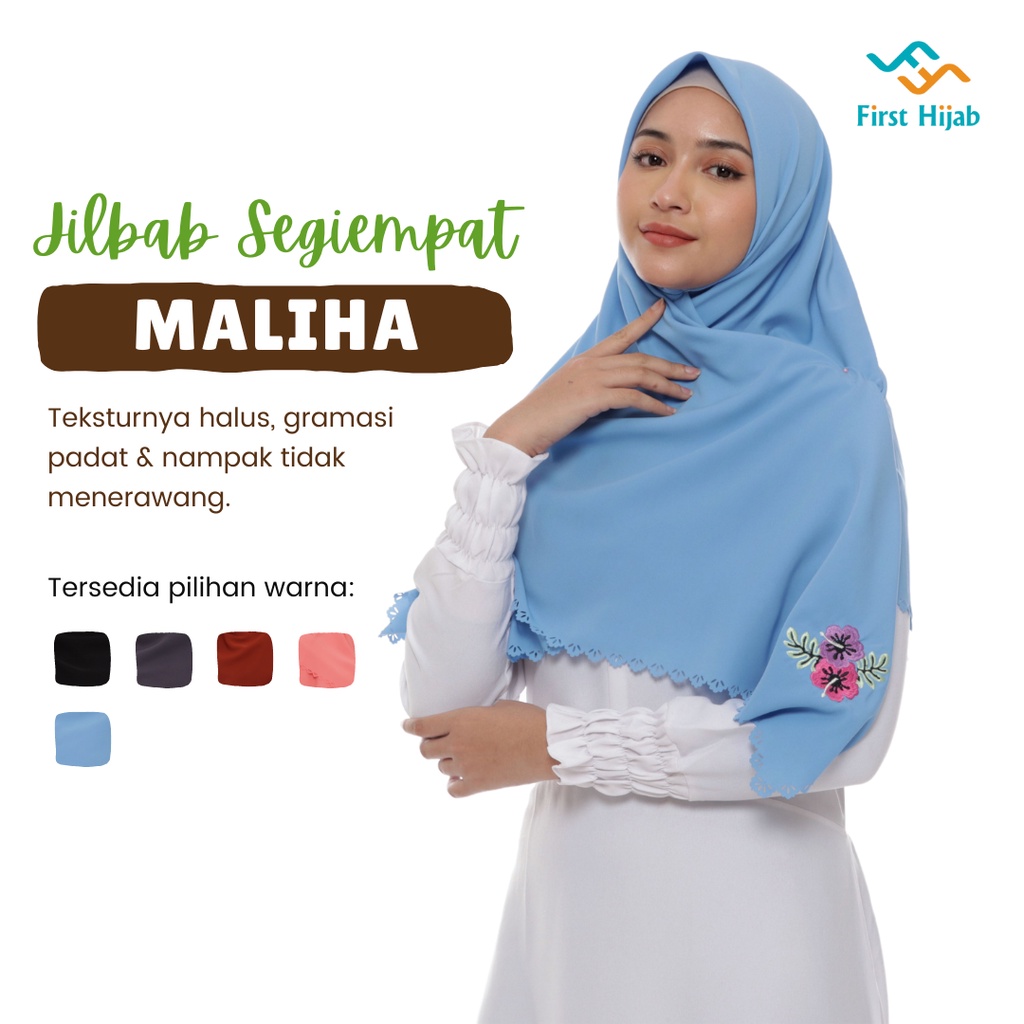 Jilbab Segiempat Polos Premium Kerudung Segi Empat Polos Premium Lasercut Wolfis 130x130 Model Malih