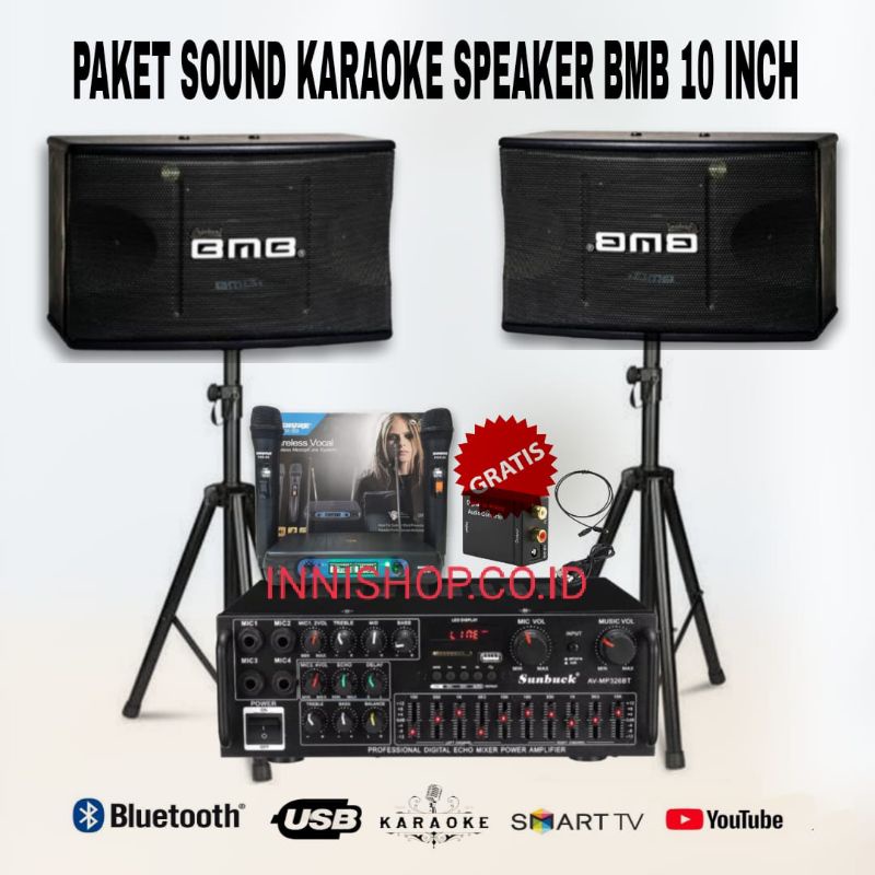 Jual Paket Karaoke Sound System Speaker Bmb 8 Inch Paket Sound System