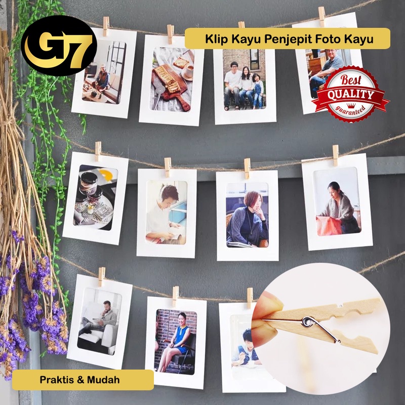 Penjepit Foto Polaroid Kayu Jepitan Poto Wooden Clip Klip Paper Souvenir Hiasan Gantungan Kertas Pap
