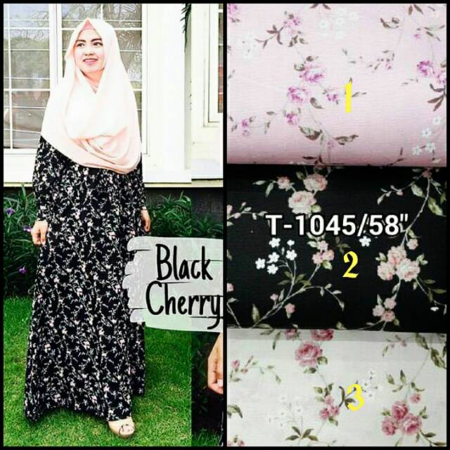 Gamis Katun Jepang Original Japan Design motif cherry Size Jumbo Ld 120