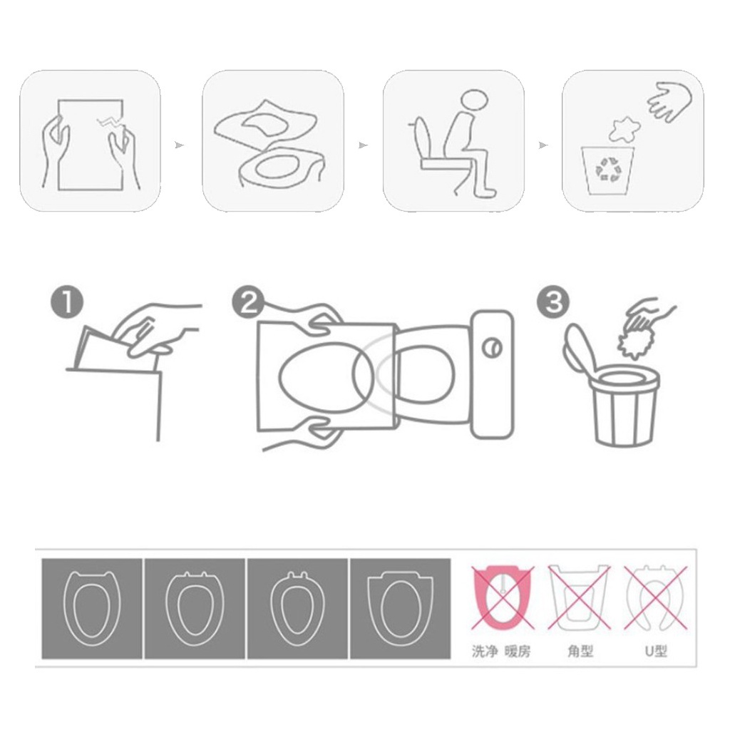 ☛TK☚ Travel Toilet Seat Cover Disposable Alas Duduk Kloset Toilet Plastik R701