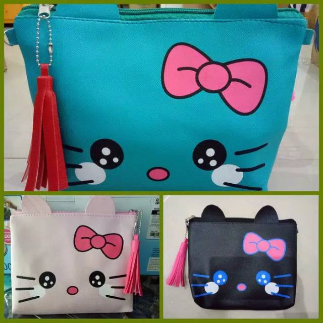 =KCTP=KITTY CUTE 2IN1/TAS SELEMPANG/SLING BAG/TAS SLEMPANG/HELLO KITTY